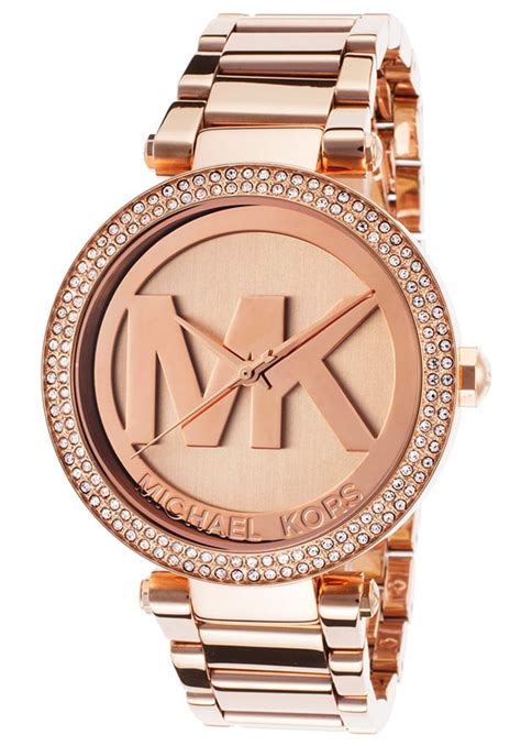 michael kors women rose gold watch with mk logo|rose gold watches ladies watch.